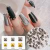 200Pcs/Bag Riveting Nail Nail Ornament Gold Silver  Diamond Nail  Multi-Size Gems Metal Flat Nail Rivets Studs