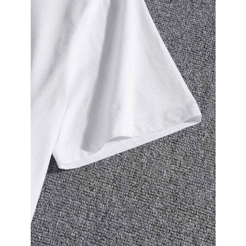 European Sizes Men'S Letter Car Pattern Round Neck T-Shirt, Racing Element Print Tee, Suitable for Car Enthusiasts' Casual Wear