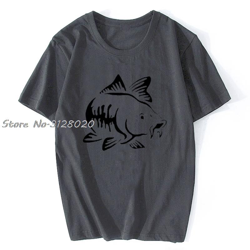 Funny Fishinger Carp Fish Fisherman Sporter T Shirts Men Summer Cotton Harajuku Short Sleeve O Neck Streetwear Black Tshirt