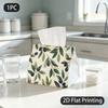 1pc Tissue Box, Botanical Olive Branches Natural Fresh Pattern, 2D Flat Printing, Dust Blocking, Portable, Tissue Dispenser, for Automotive Use