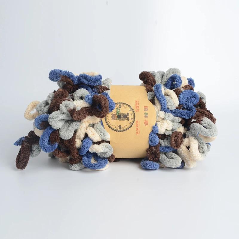 500g/Lot Hand Knitting Finger Loop Yarn Crochet Super Warm Puffy Circle Cotton Braided Rope Puffy Smart Polyester Sock Toy