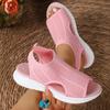 Women's Thick-Soled Knit Mesh Roman Style Retro Sports Sandals, Fashionable Footwear, Available In Large Sizes.