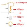 100-teiliges DIY Ohrringzubehör-Set: Ohrhaken, Biegeringe, Ohrstöpsel für handgefertigte baumelnde Ohrringe