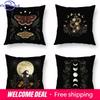 Home Decor Halloween-Themed Moon And Witch Pillowcases Pattern Cushion Cover Suitable For Sofa Bedroom Car Pillow Cover