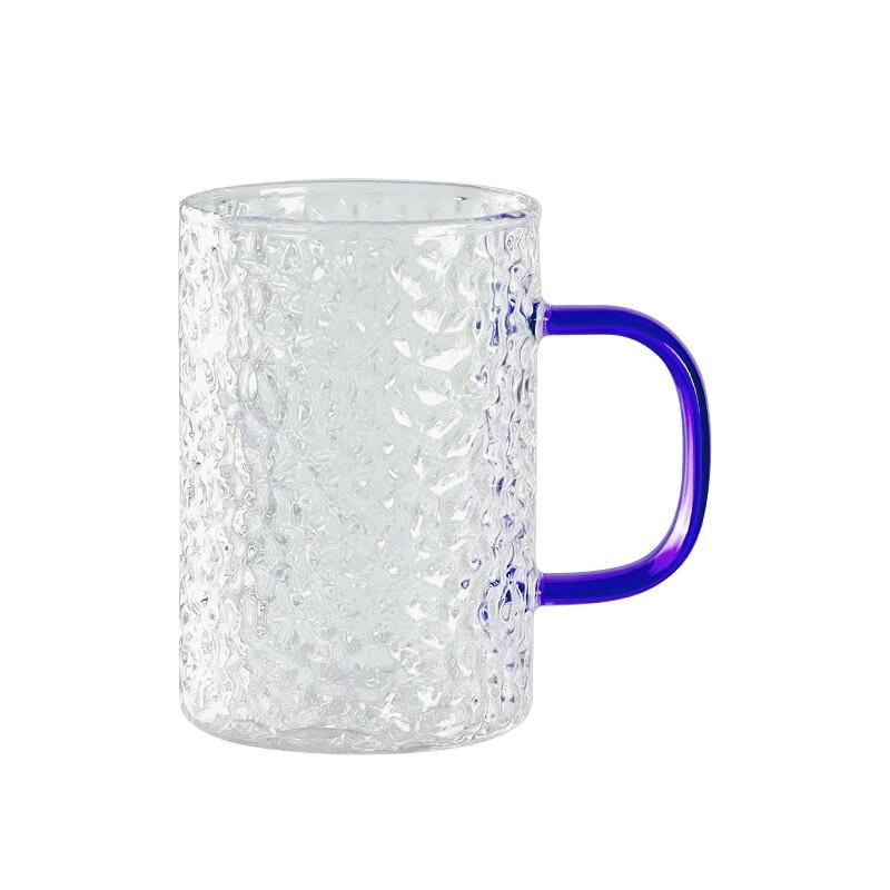 Hammered High Borosilicate Glass Mug with Handle