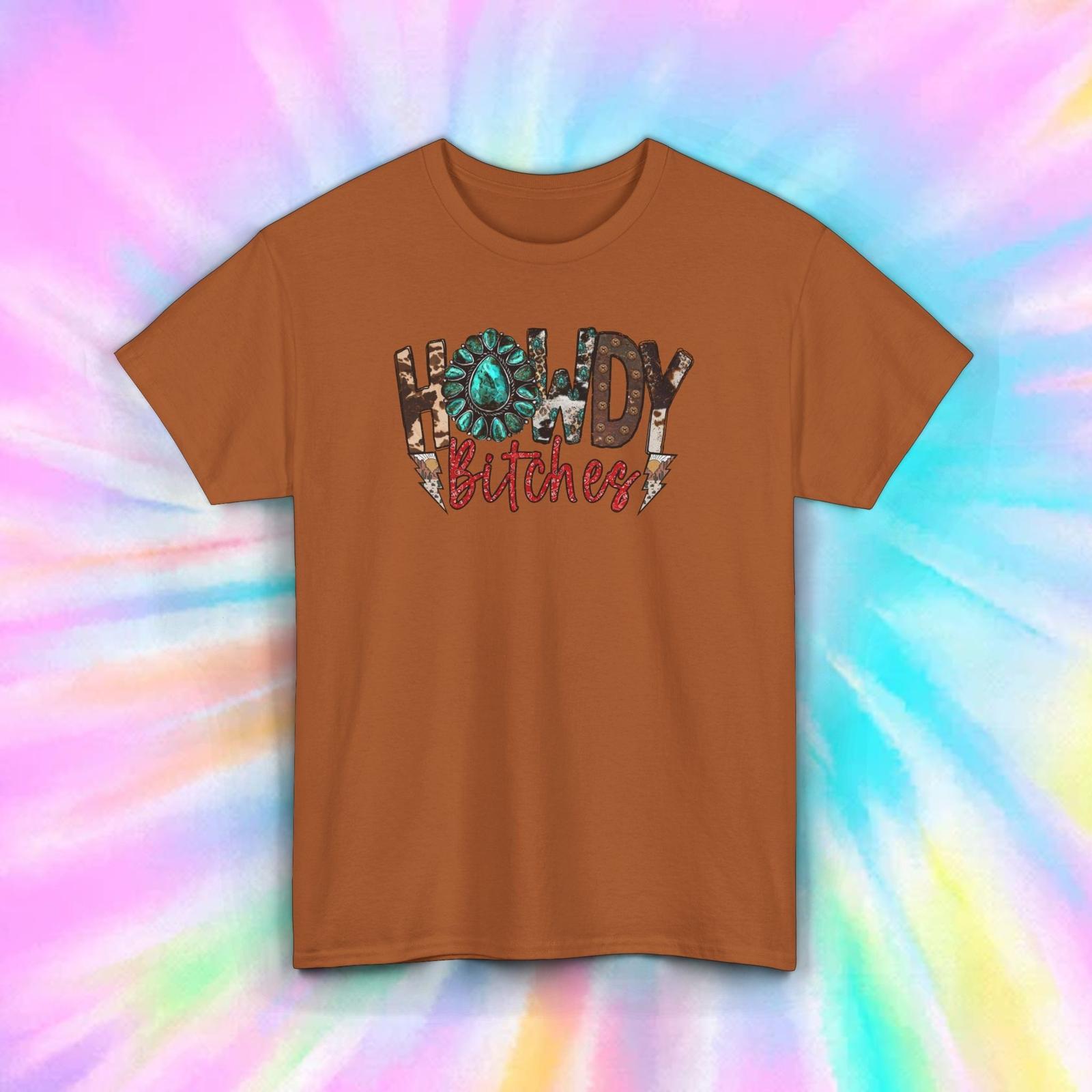 Howdy Bitches Turquoise Western Cowgirl Graphic Tee S-5XL 4XL