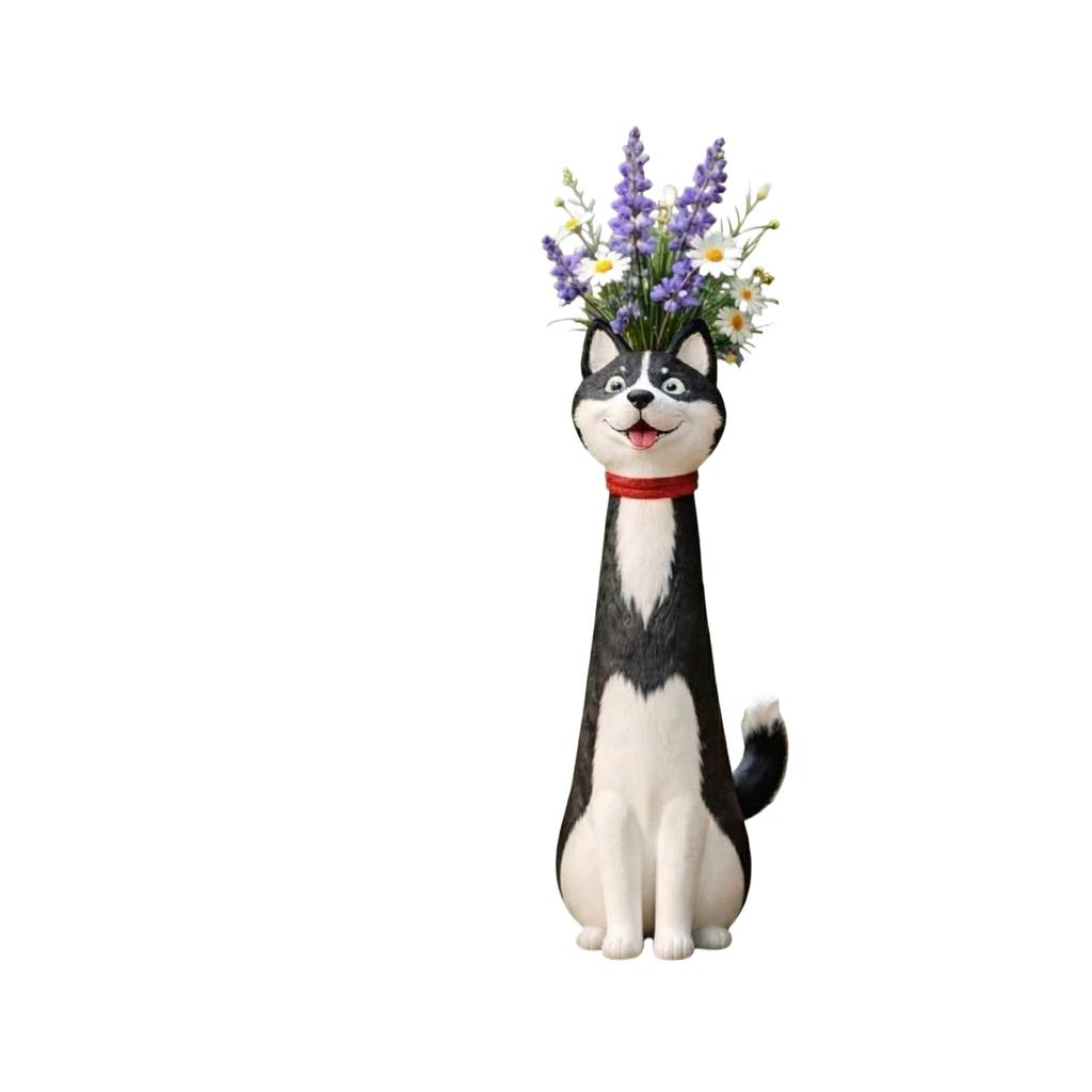 Dog Vase Home Decoration Resin Ornament,Desktop Decorations Ornament Resin Crafts Home Garden Desktop Decoration Gift