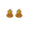 Orange Gradual Change Crystal Gourd Stud Earrings Female Niche Unique Simple High Sense Earrings Light Luxury Design Fortune Earrings