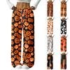 Damen Flanell Schlafanzughose für Halloween Gerade geschnitten Feiertags Loungewear Nachtwäsche