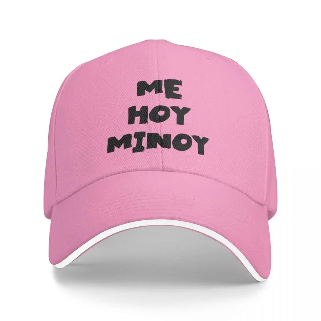 Me Hoy Minoy Text Monochrome White Baseball Cap Unique Hats Vintage Luxury Hat Men's Hats Women's