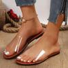 Amazon Foreign Trade Slippers Women's 2025 New Summer Round Head Transparent Flat Bottom Cool Slippers Women Wear Beach Slippers