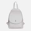 Navi - White Leather Backpack