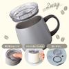 Atlas Cafe Link Mug with Slide Vacuum Keeps Hot or Cold Coffee Hot or Direct Drip Lid, 390ml, Insulated, Iced, Compatible, Charcoal, AFSM-402CH