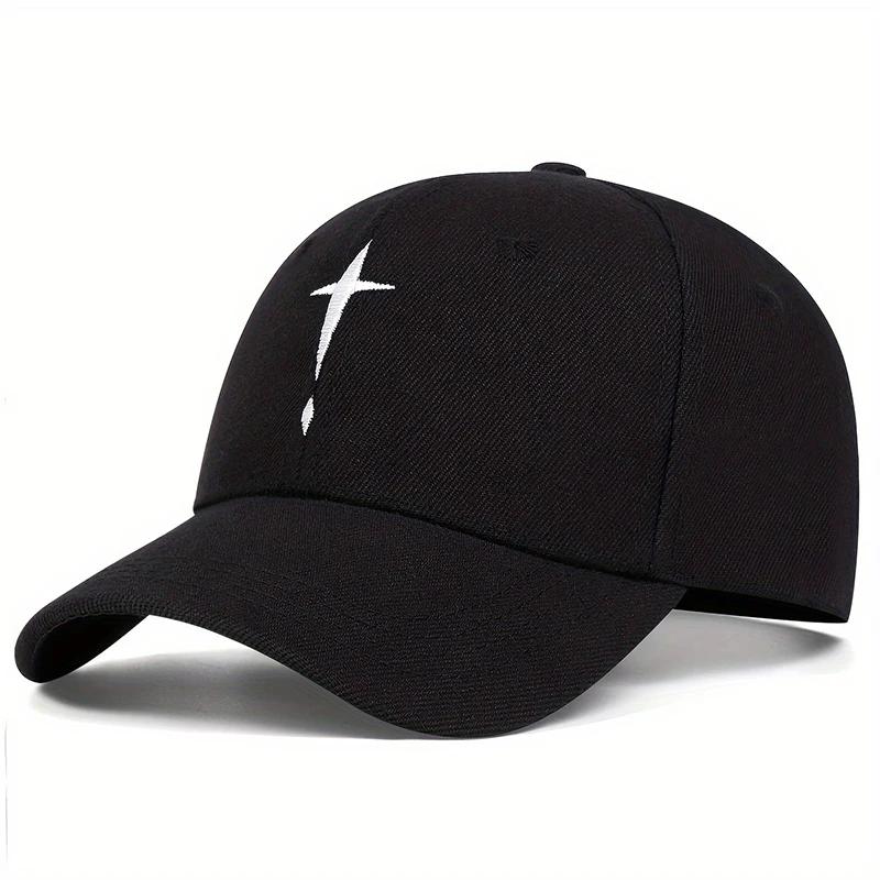 Unisex Personality Cross Embroidery Baseball Caps Spring and Autumn Outdoor Adjustable Casual Hats Sunscreen Hat Sports Cap