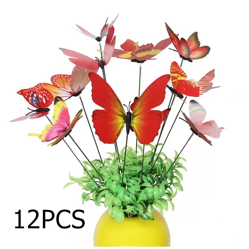 

12pcs Colorful Butterflies Garden Yard Planter Butterfly Stakes Decoracion Outdoor Decor Flower Pots Decoration Yellow