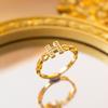 Exquisite super flash zircon ring for girls, light luxury, high-end sense opening adjustable ring, simple real gold electroplating