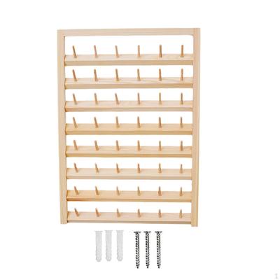Thread Rack with Hanging Hooks,Easy To Use Cotton Reel Holder Sewing Organizer Spool Wooden