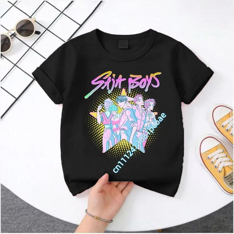 2026 New K-POP Saja Boys Print Short-Sleeved Spring Family Clothing for Boys and Girls Cute Polyester T-shirt for Boys and Girls