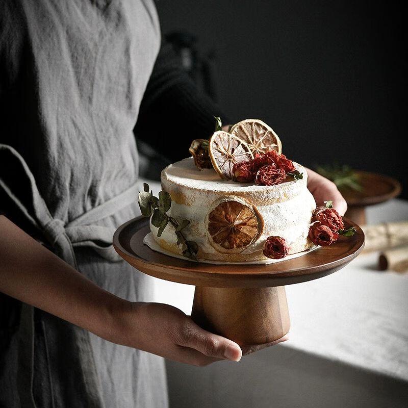 Chinese Wooden Pedestal Serving Tray