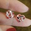 Women's Trendy Wedding Jewelry Eternal Heart Stud Earrings Fashionable Heart-Shaped Earrings In Silver/Gold