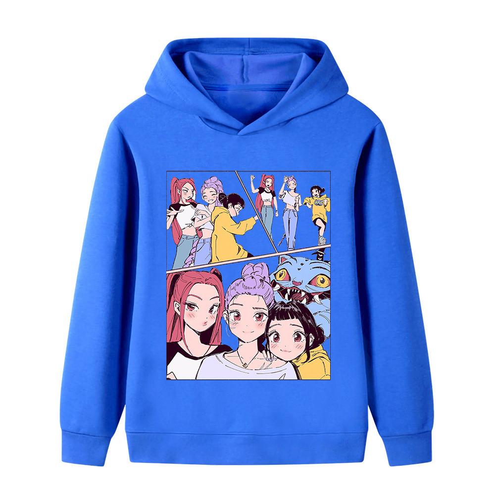 B1238 Kids Boys Girls Kpop Rumi Zoey Mira Print Long Sleeves Hoodie