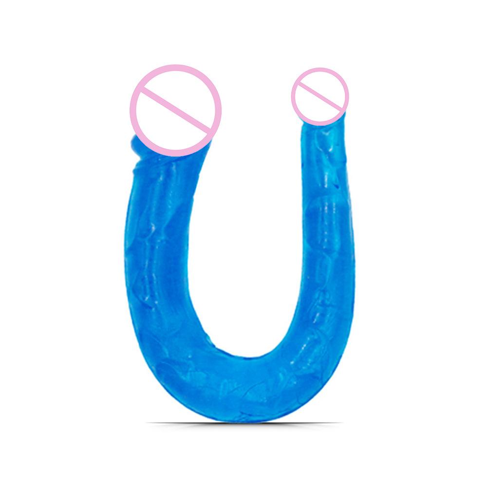 Double Head Dildos Realistic Penis Flexible Soft Crystal Jelly Sex Toys for Women G-spot Anal Stimulator