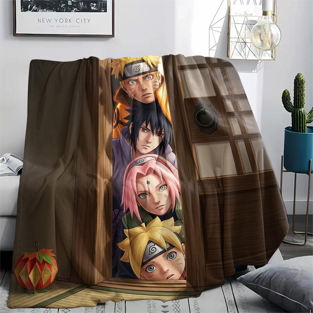 1PC Naruto Fire Determination Patterned Flannel Blanket Suitable For All Seasons For Home Decor Warmth And Comfort Gifts Holiday Present