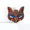 Cute Alloy Rhinestone Fox Mask Brooch Fashion High-End Men'S And Women'S Suits Cardigan Corsage Jewelry Pin
