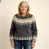 Women's High Neck Color Block Loose Knit Sweater