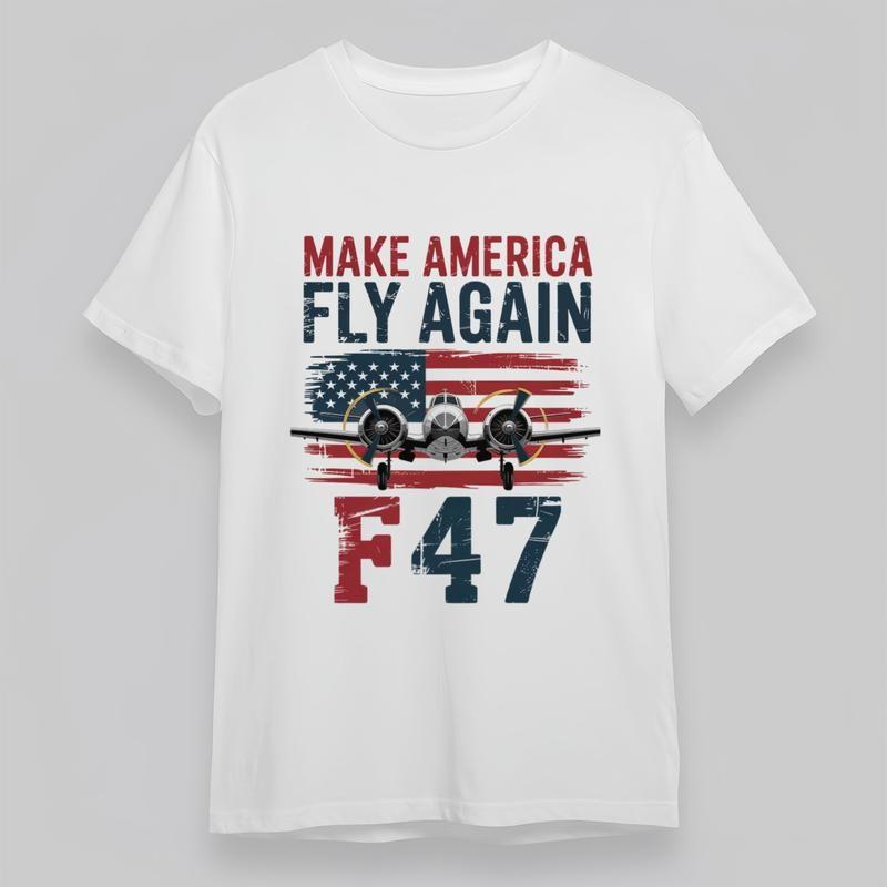 

Women s Plus Size Soft Breathable Classic T-Shirt Airplane and Flag Graphic Tee 4XL