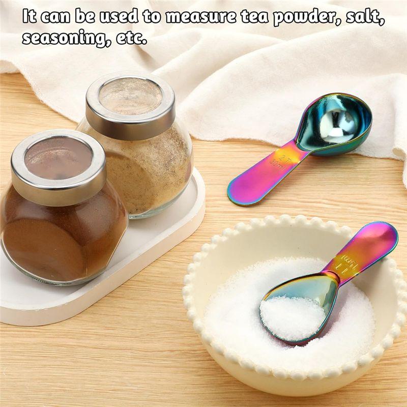 AEE4-15Ml And 30Ml Stainless Steel Coffee Spoon Set, Small Spoon For Coffee Pot, Measuring Spoon For Ground Coffee,