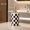 Creative Black and White Checkered Ceramic Lotion Bottle Toothbrush Holder Home Shampoo Refill Bottle Press-type Soap Dispenser