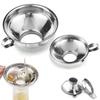 2 Size Stainless Steel Wide Mouth Canning Funnel Salad Dressing Liquid Funnel Hopper Filter Oil Funnel Kitchen Tools Gadgets