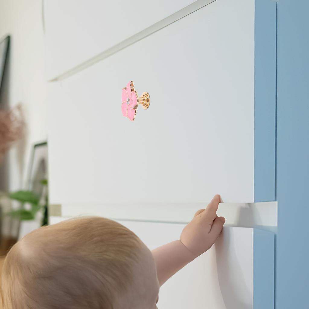 Legierung Schrankknauf Dekorative Blumenform Zuverlässiger Schubladengriff für Kommode Kleiderschrank Schrank Schrankknauf