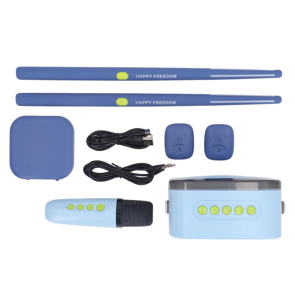 Air Drum Sticks Kit 8 Sounds RGB Light Portable AR Virtual Electronic Drum Set for Adults Kids