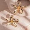 European and American dripping polka dots flower petals silver needles retro niche personality Internet celebrity earrings female