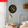 2D Flat, 1pc Arabic Islamic Decorative Ornament - Round Wooden Hanging Decorative Sign and Plaque, Home Holiday Party Wall Art Sign Farmhouse Decor