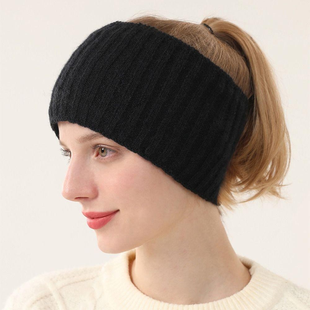 Ear Warm Solid Color Hairband Fluffy Warm Hair Band Sweet Winter Elastic Headband Girl