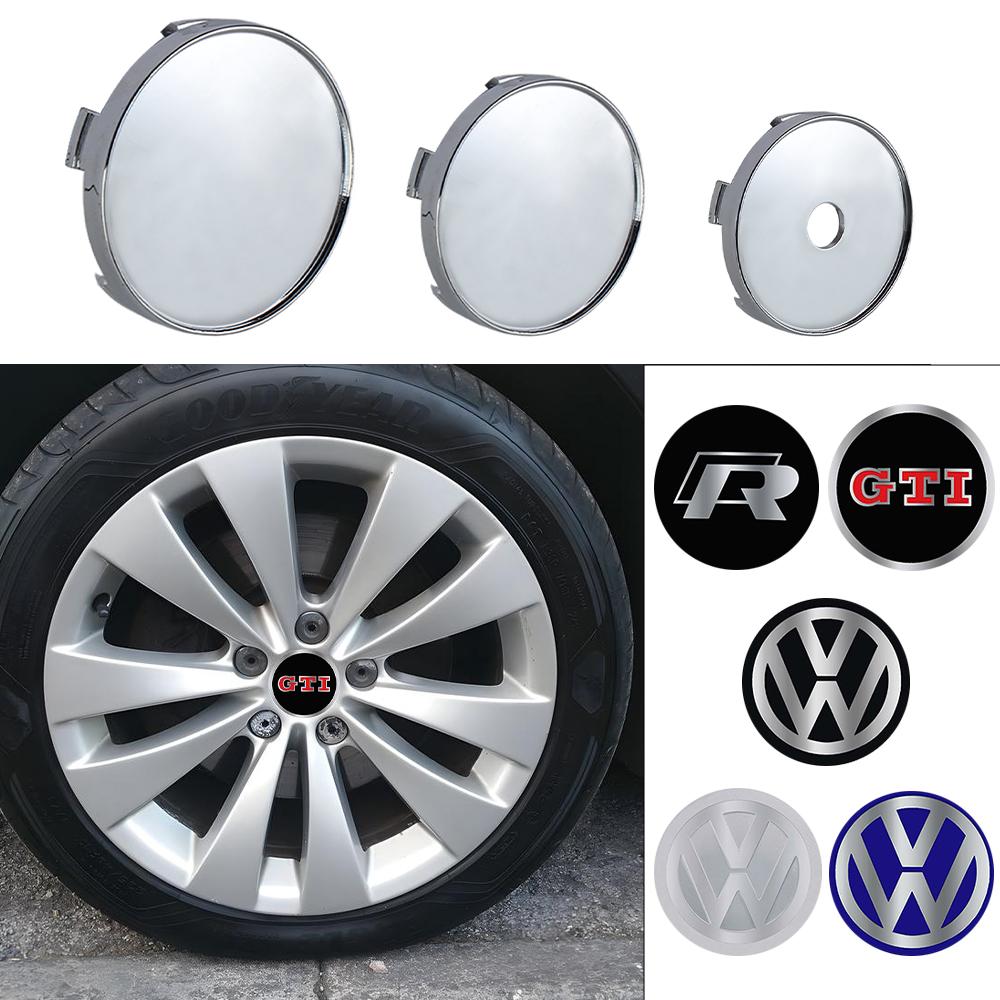 CAT1 4pcs 60/63/68mm for Volkswagen VW R GTI Golf 4 5 6 7 MK7 Polo Jetta Touran b5 Tiguan 4 Motion Car Wheel Center Hub Cap Rim Cover