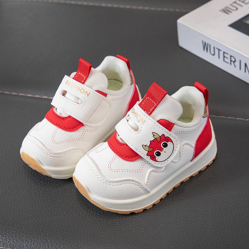 2026 Spring/Autumn Baby Velcro Sports Shoes - Soft, Non-slip, Breathable, Cartoon Design for Boys and Girls