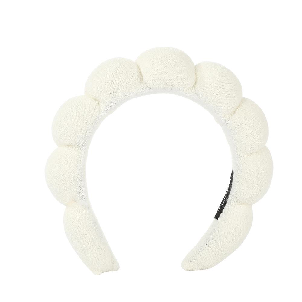Women's Cute Blue Cloud Headband - Wide, High Skull Top for Face Washing