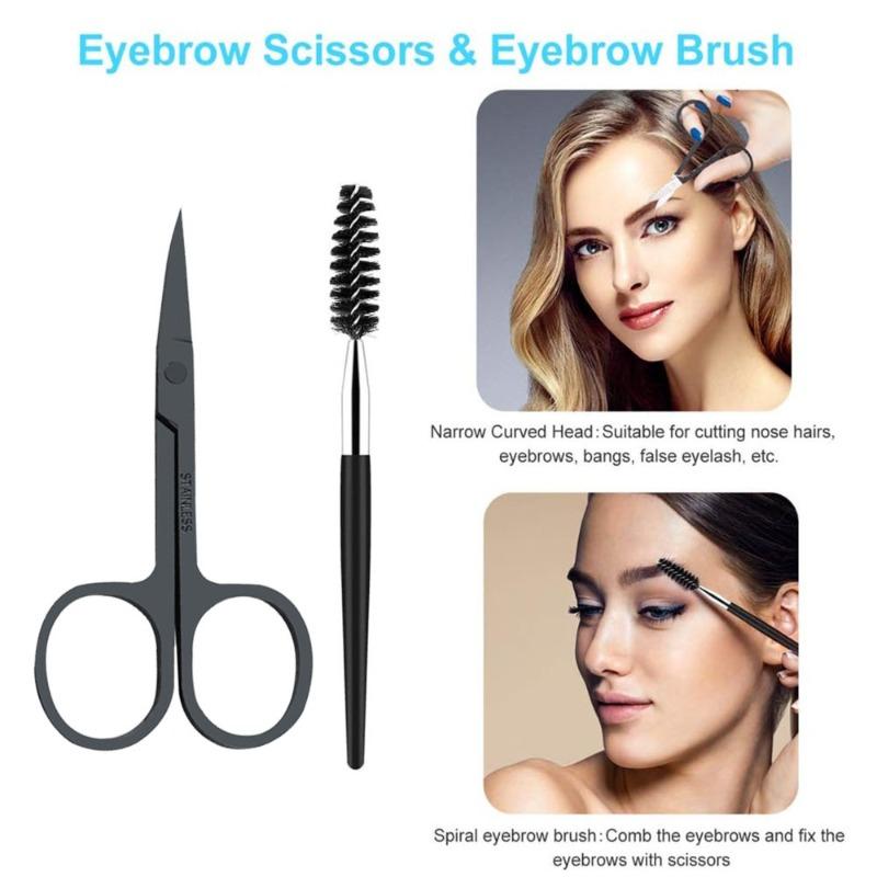 6PCS rofessional Tweezers Set Stainless Steel Precision Tweezer Kit for Eyebrows Facial Hair with Travel Case