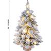 1 Pcs Prelit Tabletop Christmas Tree Snow Flocked Christmas Tree with Led Lights Wood Base Mini Xmas Pine Tree for Table Desk Home Christmas Decor