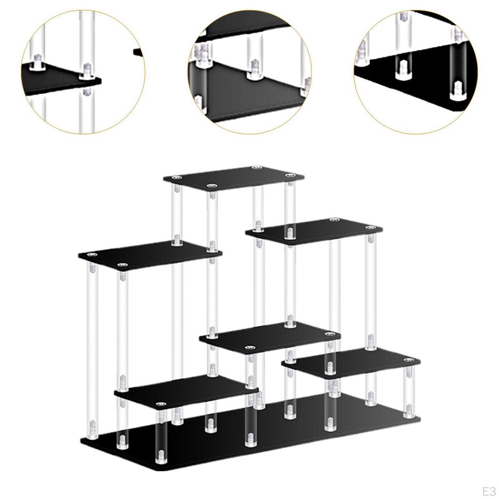Acrylic Display Riser Stand Showcase Fixtures Elevated Rack Business Living
