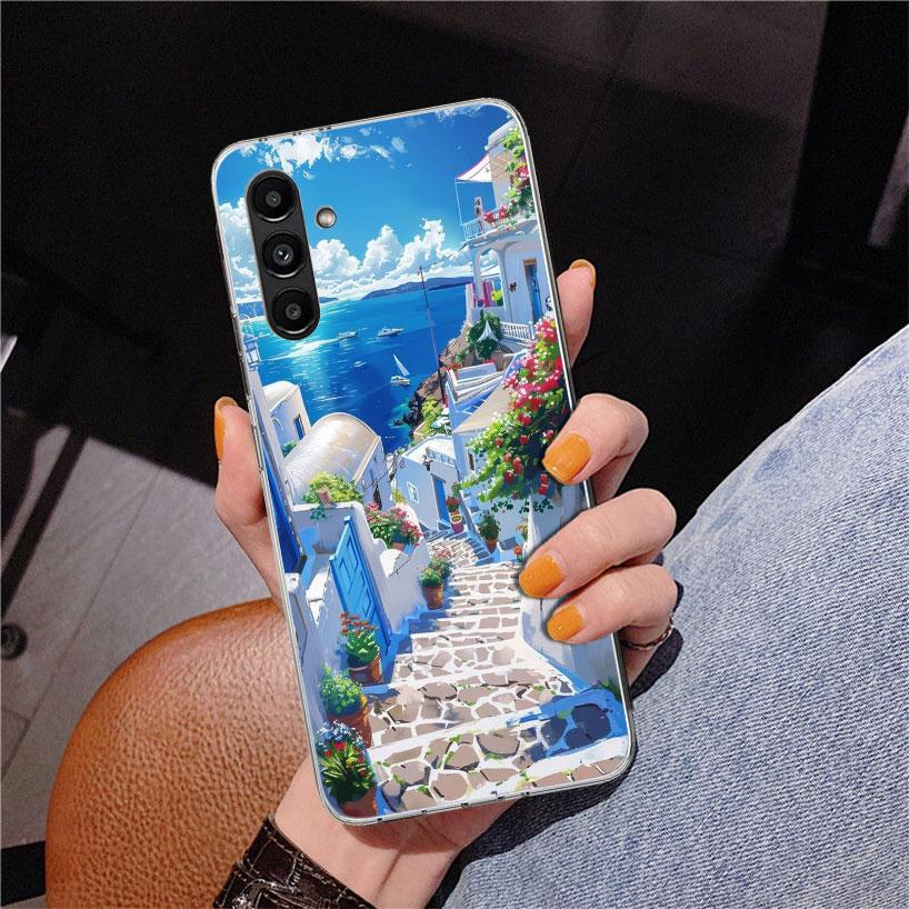 Greece In Summer Santorini Phone Case For Samsung Galaxy A17 A16 A15 A14 A13 A57 A56 A55 A54 A53 A37 A36 A35 A34 A33 A26 A25 A24