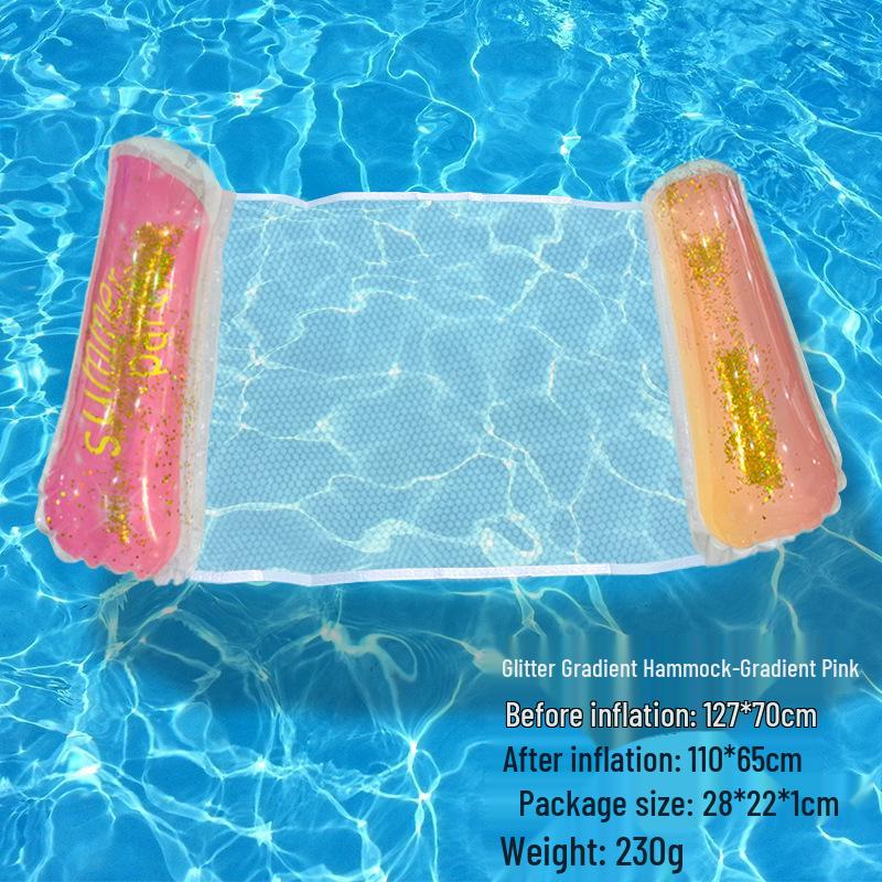 Foldable Striped Inflatable Pool Float Hammock Recliner