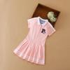 Mädchen Baby Kleider Kinder Casual POLO Kleider 2023 Neue Schule Kleidung Kurzarm Sommer kinder Kleidung Kleines Mädchen