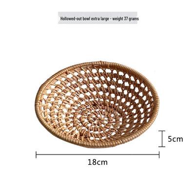 Handwoven Bamboo & Rattan Storage Basket