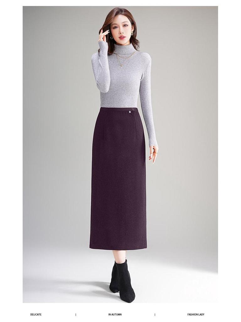2025 Winter High-Waist Slimming Pencil Skirt