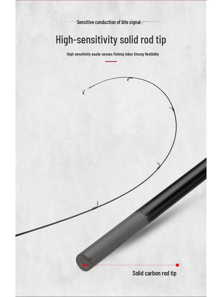 UL Fast Action Micro Baitcasting Rod - Super Light & Soft with Solid Springy Tip and White Stripe for Stream Fishing.